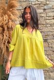 Prairie Pin Tuck Cotton Smock Olive